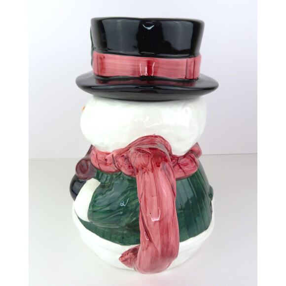 Vintage Rosegarden Dolomite Ceramic Snowman Teapot Pitcher 9" Christmas Decor - Picture 3 of 15